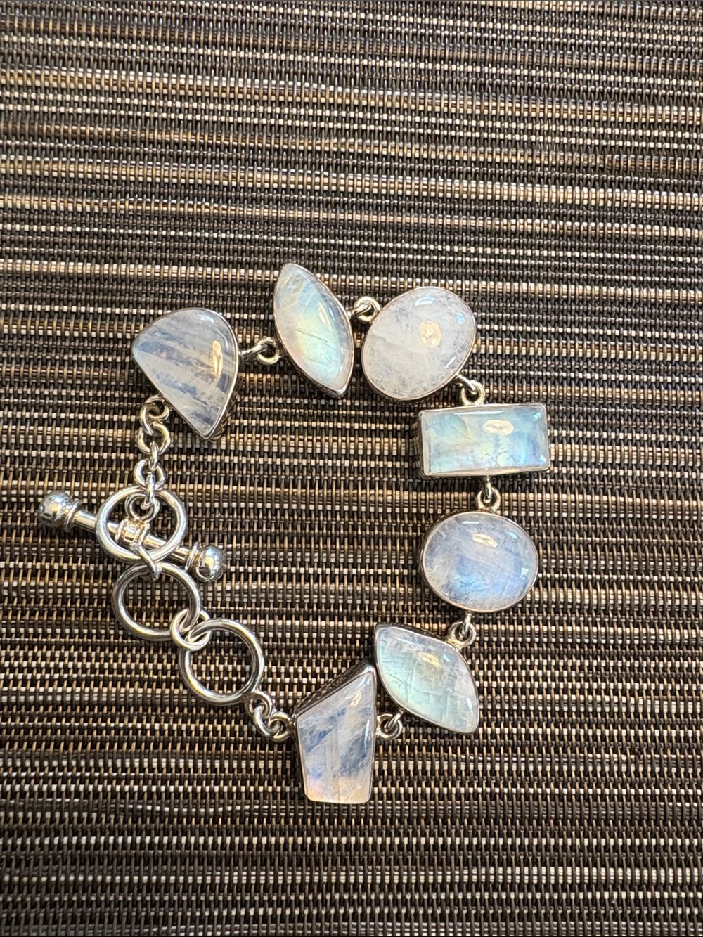 Charles Albert .925 Sterling Silver - Moonstone Bracelet 39g Signed Designer